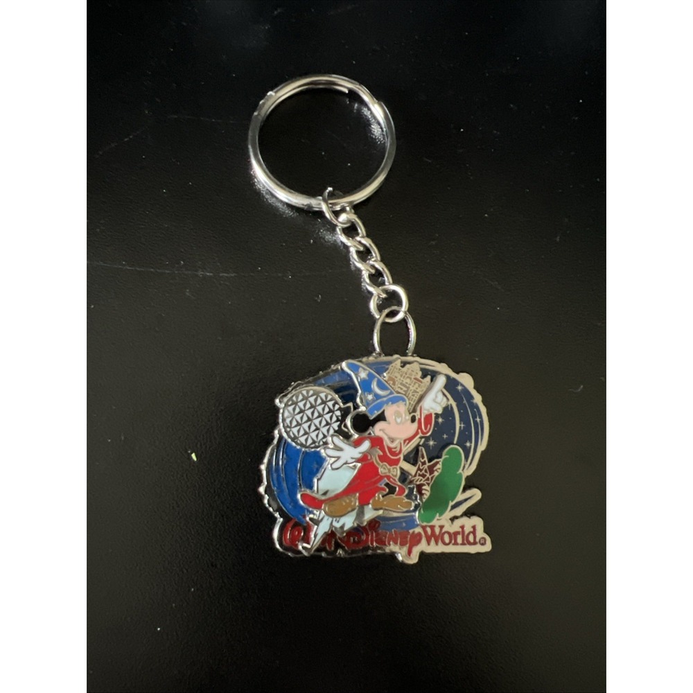 Walt Disney‎ World Mickey Mouse Sorcerer Keychain Fantasia Rotating Background